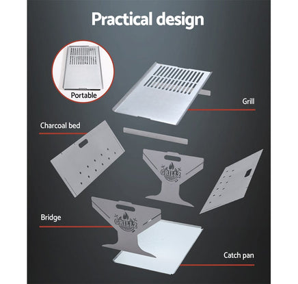 Grillz Fire Pit BBQ Grill Steel Home & Garden Kings Warehouse