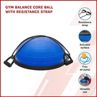 Gym Balance Core Ball with Resistance Strap Sports & Fitness Kings Warehouse