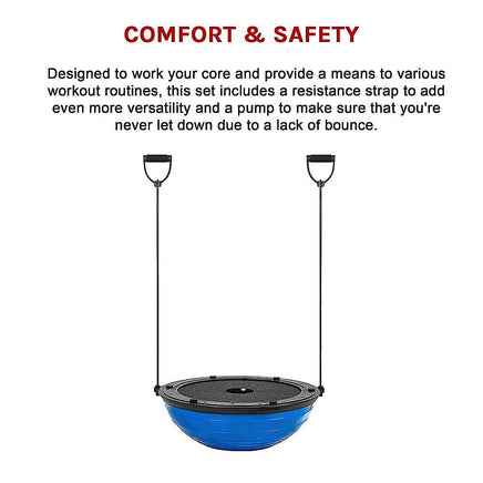 Gym Balance Core Ball with Resistance Strap Sports & Fitness Kings Warehouse