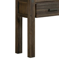 Hall Table 2 Storage Drawers Solid Acacia Wooden Frame Hallway in Chocolate Color Furniture Kings Warehouse