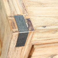 Hall Table 2 Storage Drawers Solid Acacia Wooden Frame Hallway in Oak Color Furniture Kings Warehouse