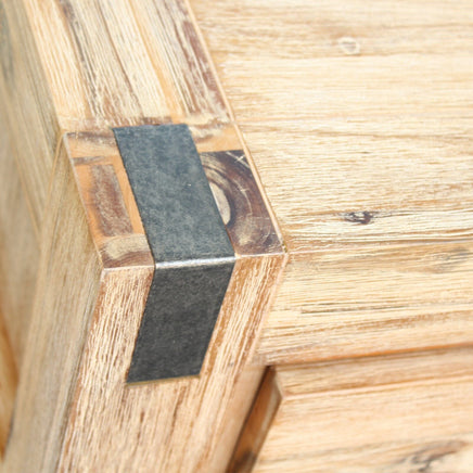 Hall Table 2 Storage Drawers Solid Acacia Wooden Frame Hallway in Oak Color Furniture Kings Warehouse