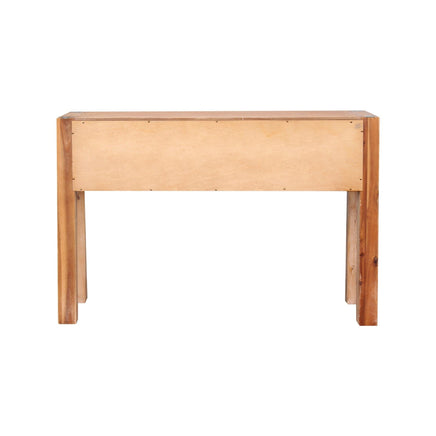 Hall Table 2 Storage Drawers Solid Acacia Wooden Frame Hallway in Oak Color Furniture Kings Warehouse