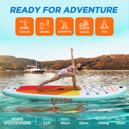 Hana Inflatable Stand Up Paddle Board 11FT SUP Paddleboard Kings Warehouse