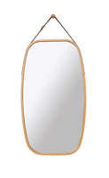 Hanging Full Length Wall Mirror - Solid Bamboo Frame and Adjustable Leather Strap for Bathroom and Bedroom Home & Garden Kings Warehouse