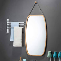 Hanging Full Length Wall Mirror - Solid Bamboo Frame and Adjustable Leather Strap for Bathroom and Bedroom Home & Garden Kings Warehouse