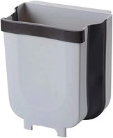 Hanging Trash Can Collapsible Small Garbage Waste Bin for Kitchen Cabinet Door (Grey) Kings Warehouse