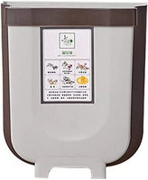 Hanging Trash Can Collapsible Small Garbage Waste Bin for Kitchen Cabinet Door (Grey) Kings Warehouse
