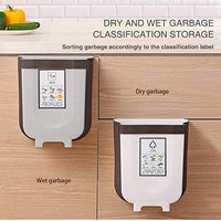 Hanging Trash Can Collapsible Small Garbage Waste Bin for Kitchen Cabinet Door (Grey) Kings Warehouse