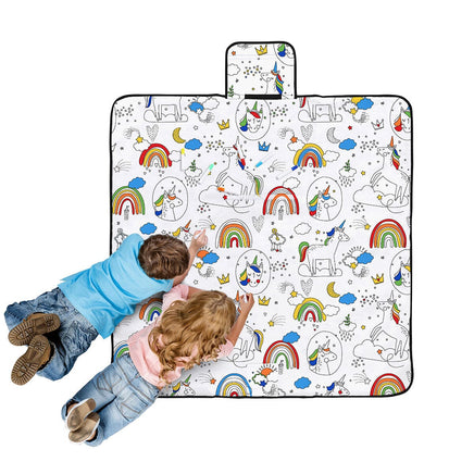 Happy Kids Dream Big Colour Me In Picnic Blanket 125 x 125 cm Outdoor Recreation Kings Warehouse