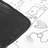 Happy Kids Dream Big Colour Me In Picnic Blanket 125 x 125 cm Outdoor Recreation Kings Warehouse