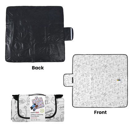 Happy Kids Monster Squad Colour Me In Picnic Blanket 125 x 125 cm Outdoor Recreation Kings Warehouse