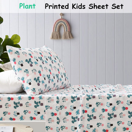 Happy Kids Plant Kids Printed Sheet Set Single Home & Garden Kings Warehouse