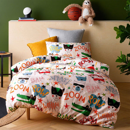 Happy Kids Superhero Quilt Cover Set Single Home & Garden Kings Warehouse