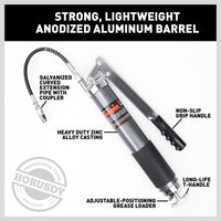 Heavy Duty 600cc Manual Grease Gun Flexible Hose Coupler 10000PSI Oiling Tools Tools Kings Warehouse