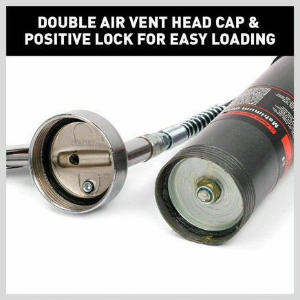 Heavy Duty 600cc Manual Grease Gun Flexible Hose Coupler 10000PSI Oiling Tools Tools Kings Warehouse