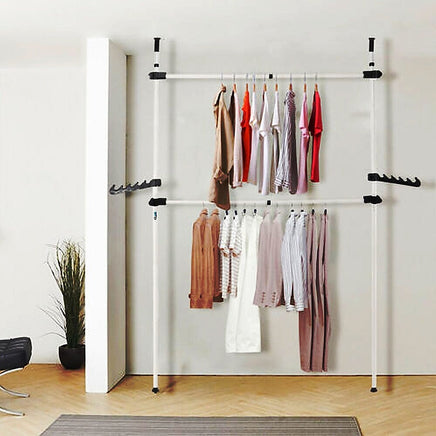 Heavy Duty Adjust Clothes Rail Storage Garment Shelf Hanging Display Stand Rack Furniture Kings Warehouse