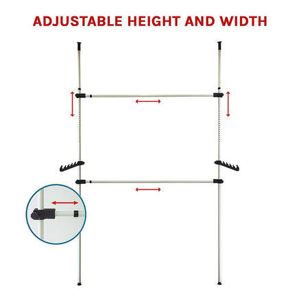 Heavy Duty Adjust Clothes Rail Storage Garment Shelf Hanging Display Stand Rack Furniture Kings Warehouse
