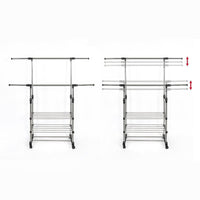 Heavy Duty Commercial Garment Rack Double Bar Rolling Collapsible Clothing Shelf Home & Garden Kings Warehouse