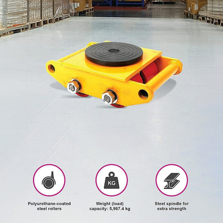 Heavy Duty Machine Dolly Skate Machinery Roller Mover Cargo Trolley 6T Tools Kings Warehouse