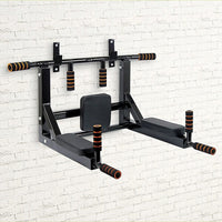 Heavy Duty Wall Mounted Power Station - Knee Raise - Pull Up - Chin Up -Dips Bar Sports & Fitness Kings Warehouse