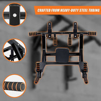 Heavy Duty Wall Mounted Power Station - Knee Raise - Pull Up - Chin Up -Dips Bar Sports & Fitness Kings Warehouse