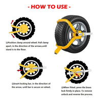 Heavy Duty Wheel Defender Lock Clamp Tyre Lock 13" 14" 15" Car Caravan Trailer Kings Warehouse