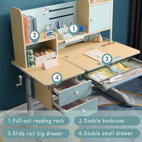 Height Adjustable Children Kids Ergonomic Study Desk Chair Set 120cm Blue Pink AU Baby & Kids Kings Warehouse