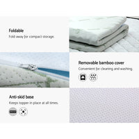 Home Bedding Cool Gel 7-zone Memory Foam Mattress Topper w/Bamboo Cover 5cm - King Easter Eggciting Deals Kings Warehouse 