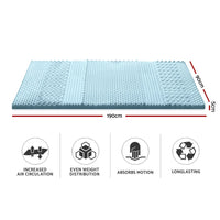 Home Bedding Cool Gel 7-zone Memory Foam Mattress Topper w/Bamboo Cover 5cm - Single Easter Eggciting Deals Kings Warehouse 