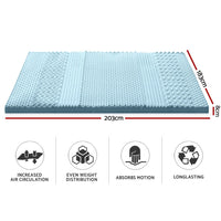 Home Bedding Cool Gel 7-zone Memory Foam Mattress Topper w/Bamboo Cover 8cm - King Bedroom Makeover Kings Warehouse 
