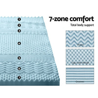 Home Bedding Cool Gel 7-zone Memory Foam Mattress Topper w/Bamboo Cover 8cm - Single Furniture Frenzy Kings Warehouse