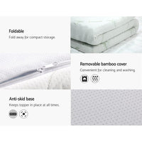 Home Bedding Cool Gel Memory Foam Mattress Topper w/Bamboo Cover 8cm - Single Bedroom Makeover Kings Warehouse 