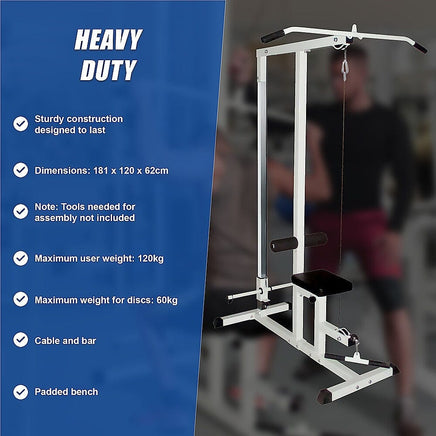 Home Fitness Multi Gym Lat Pull Down Workout Machine Bench Exercise Sports & Fitness Kings Warehouse