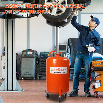 HORUSDY 80L Mobile Waste Oil Drainer Telescopic Workshop Fluid Collection Tank Tools Kings Warehouse