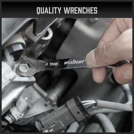 HORUSDY Super Thin 18Pc Wrench Set Open End Spanner 3mm CRV Metric & SAE w Pouch Auto Accessories Kings Warehouse