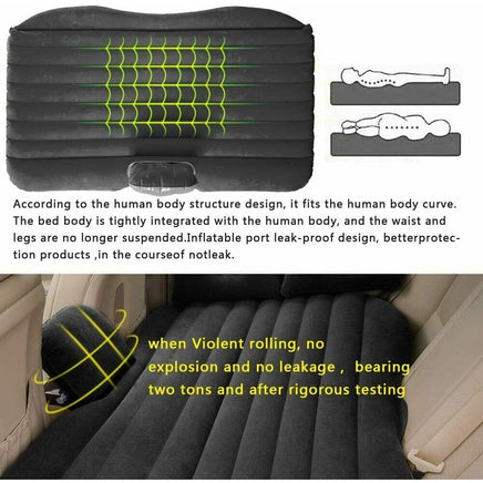Inflatable Car Back Seat Mattress Portable Camping Travel Air Bed Kings Warehouse