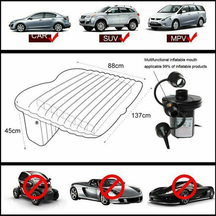 Inflatable Car Back Seat Mattress Portable Camping Travel Air Bed Kings Warehouse