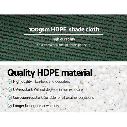 Instahut 50% Shade Cloth 3.66x20m Shadecloth Wide Heavy Duty Green Home & Garden Kings Warehouse