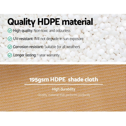 Instahut 90% Shade Cloth 3.66x10m Shadecloth Sail Heavy Duty Beige Home & Garden Kings Warehouse