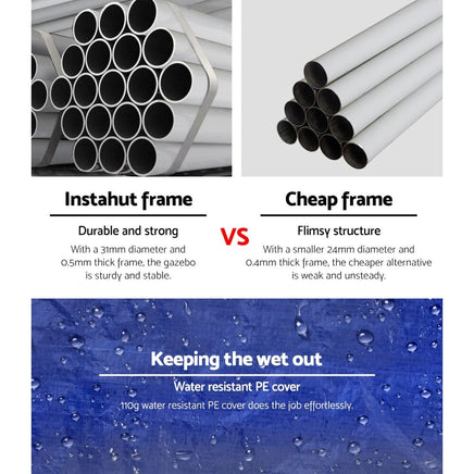 Instahut Gazebo 3x9 Outdoor Marquee Wedding Gazebos Tent Canopy Camping Tent BU Kings Warehouse