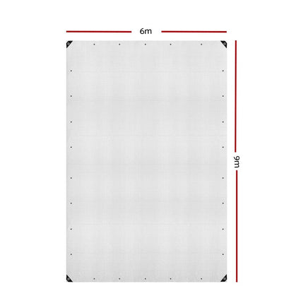 Instahut Tarp Tarpaulin 6x9m Canvas Heavy Duty Camping Cover Clear Outdoor Recreation Kings Warehouse