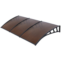 Instahut Window Door Awning Canopy 1.5mx3m Brown Sheet Black Plastic Frame Home & Garden Kings Warehouse