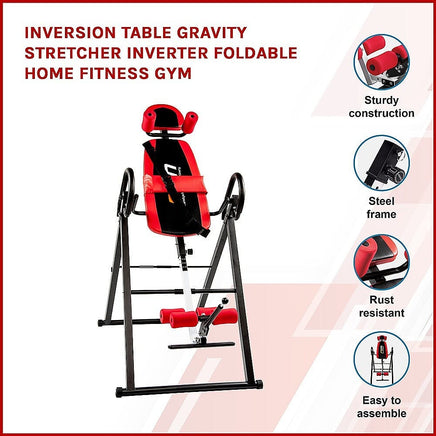 Inversion Table Gravity Stretcher Inverter Foldable Home Fitness Gym Sports & Fitness Kings Warehouse