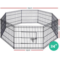 i.Pet 24" 8 Panel Dog Playpen Pet Fence Exercise Cage Enclosure Play Pen Pet Care Kings Warehouse