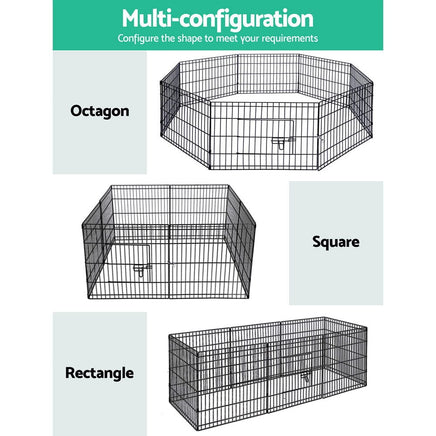 i.Pet 24" 8 Panel Dog Playpen Pet Fence Exercise Cage Enclosure Play Pen Pet Care Kings Warehouse