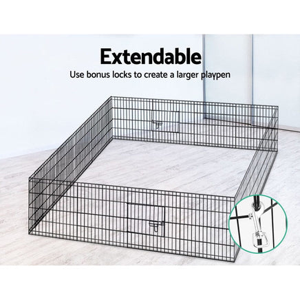 i.Pet 24" 8 Panel Dog Playpen Pet Fence Exercise Cage Enclosure Play Pen Pet Care Kings Warehouse