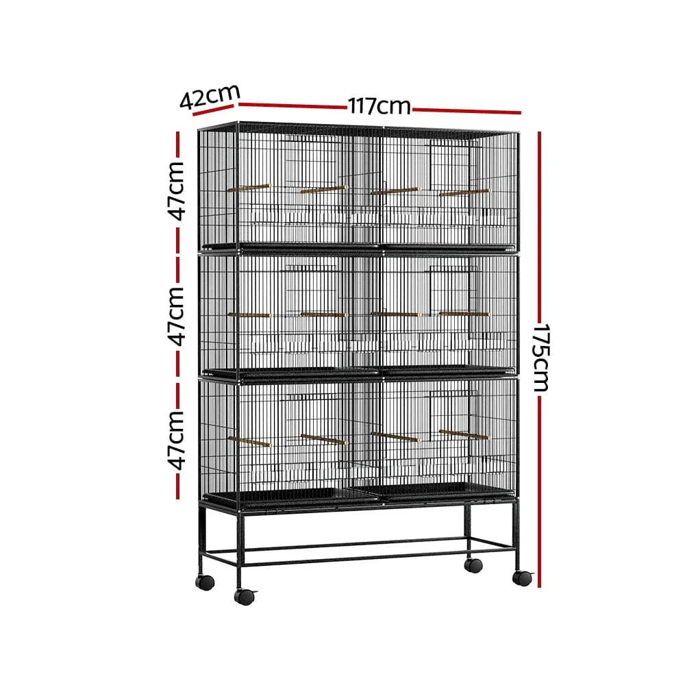 i.Pet Bird Cage Large Aviary Cages Galvanised Parrot Stand Alone Wheel ...