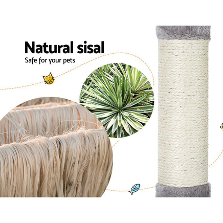 i.Pet Cat Tree 103cm Tower Scratching Post Scratcher Wood Condo House Trees Grey Pet Care Kings Warehouse