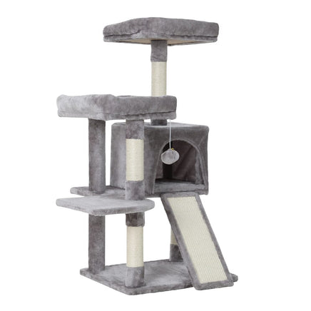 i.Pet Cat Tree 103cm Tower Scratching Post Scratcher Wood Condo House Trees Grey Pet Care Kings Warehouse
